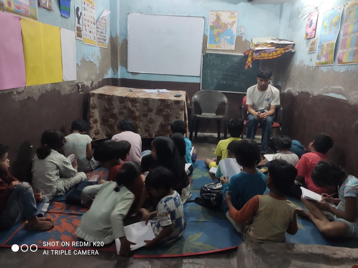Aadi Foundation tutoring workshop with children