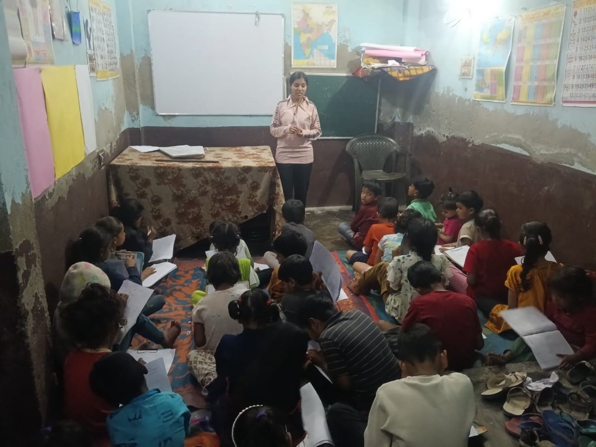 Aadi Foundation tutoring workshop with children